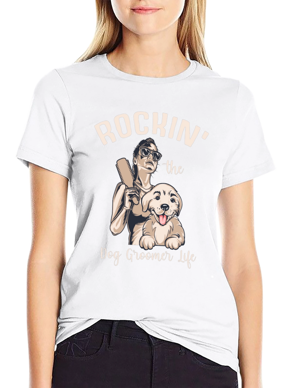 Rockin Dog Groomer Life Tee - Black