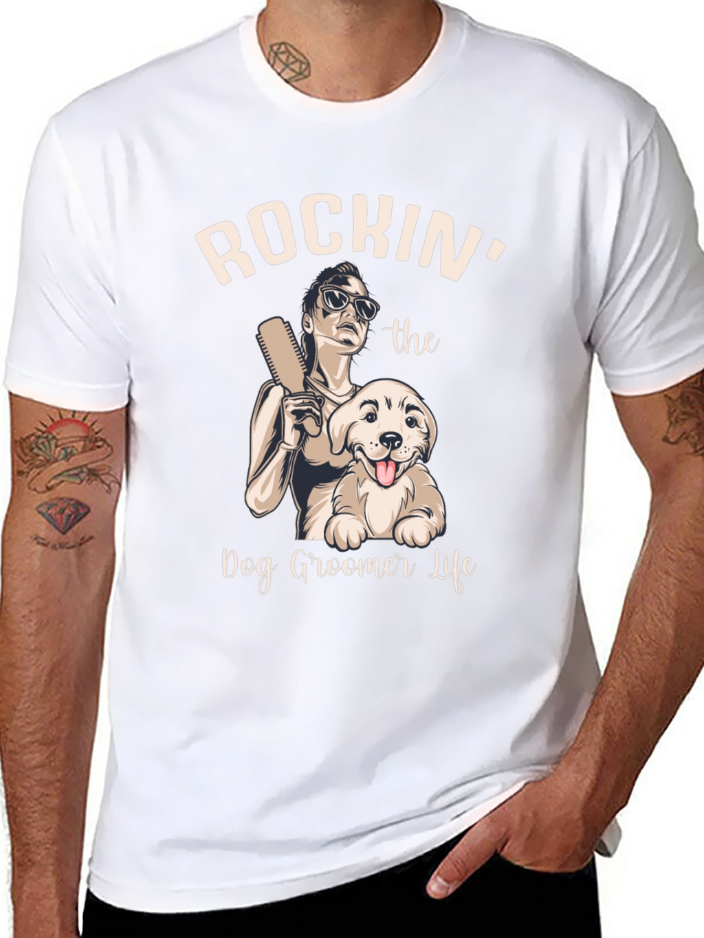 Rockin Dog Groomer Life Tee - Black