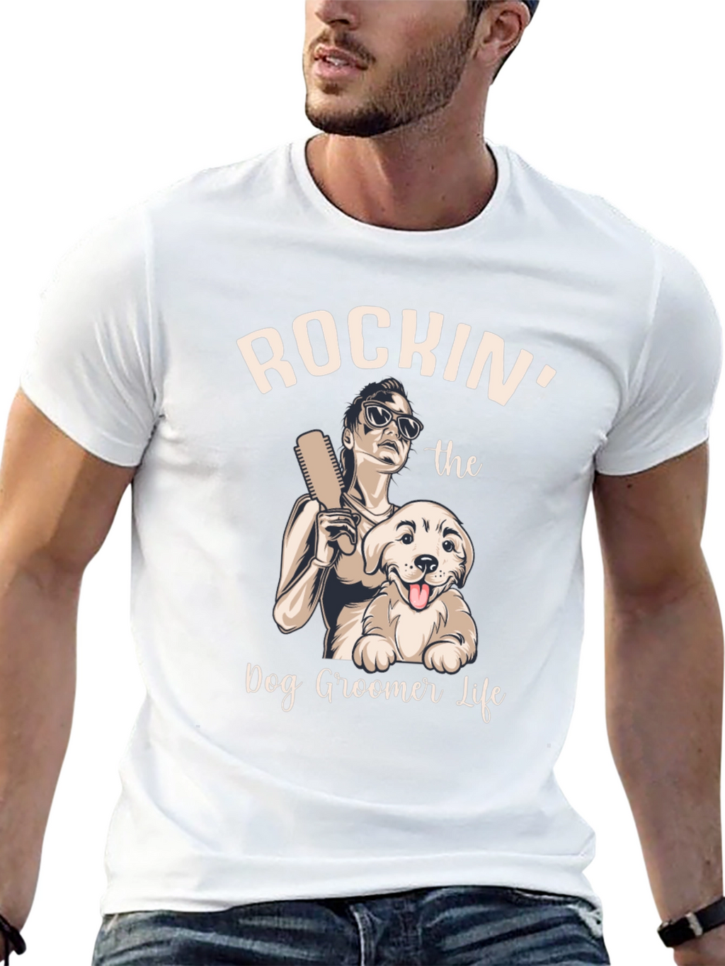 Rockin Dog Groomer Life Tee - Black