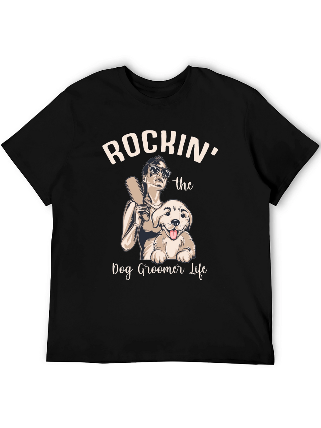 Rockin Dog Groomer Life Tee - Black