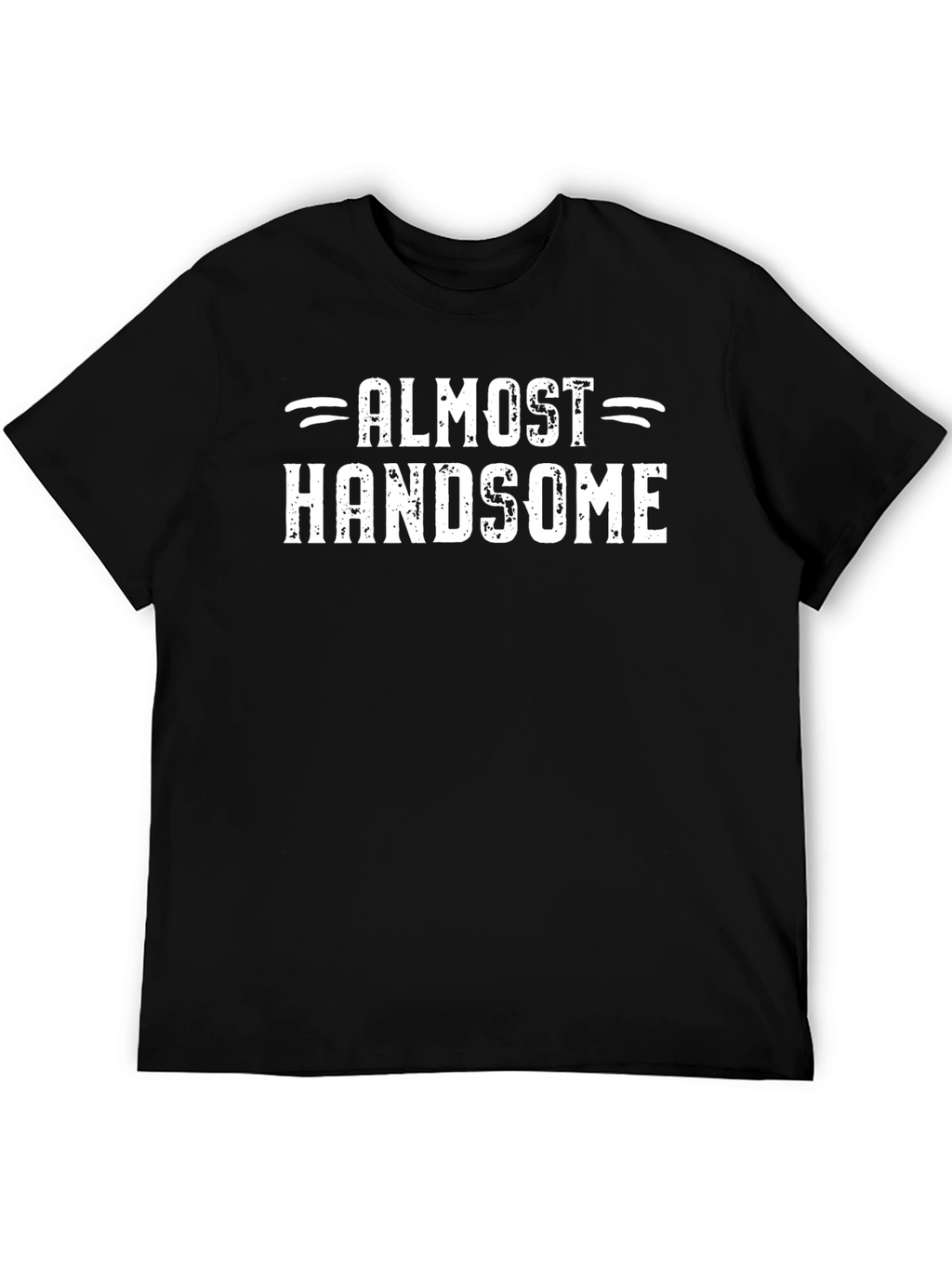 Almost Handsome Mens Black Graphic Tee