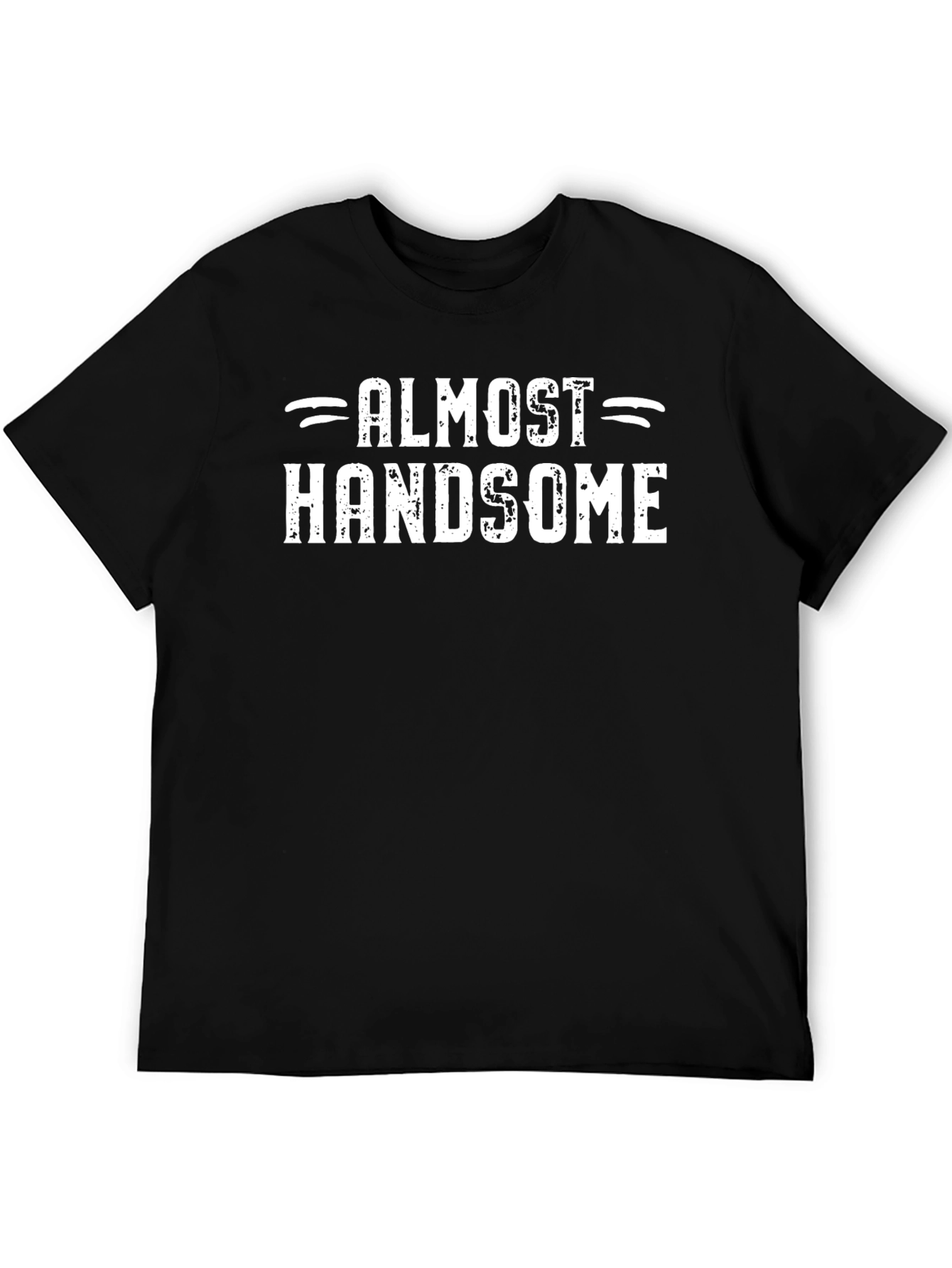 Almost Handsome Mens Black Graphic Tee