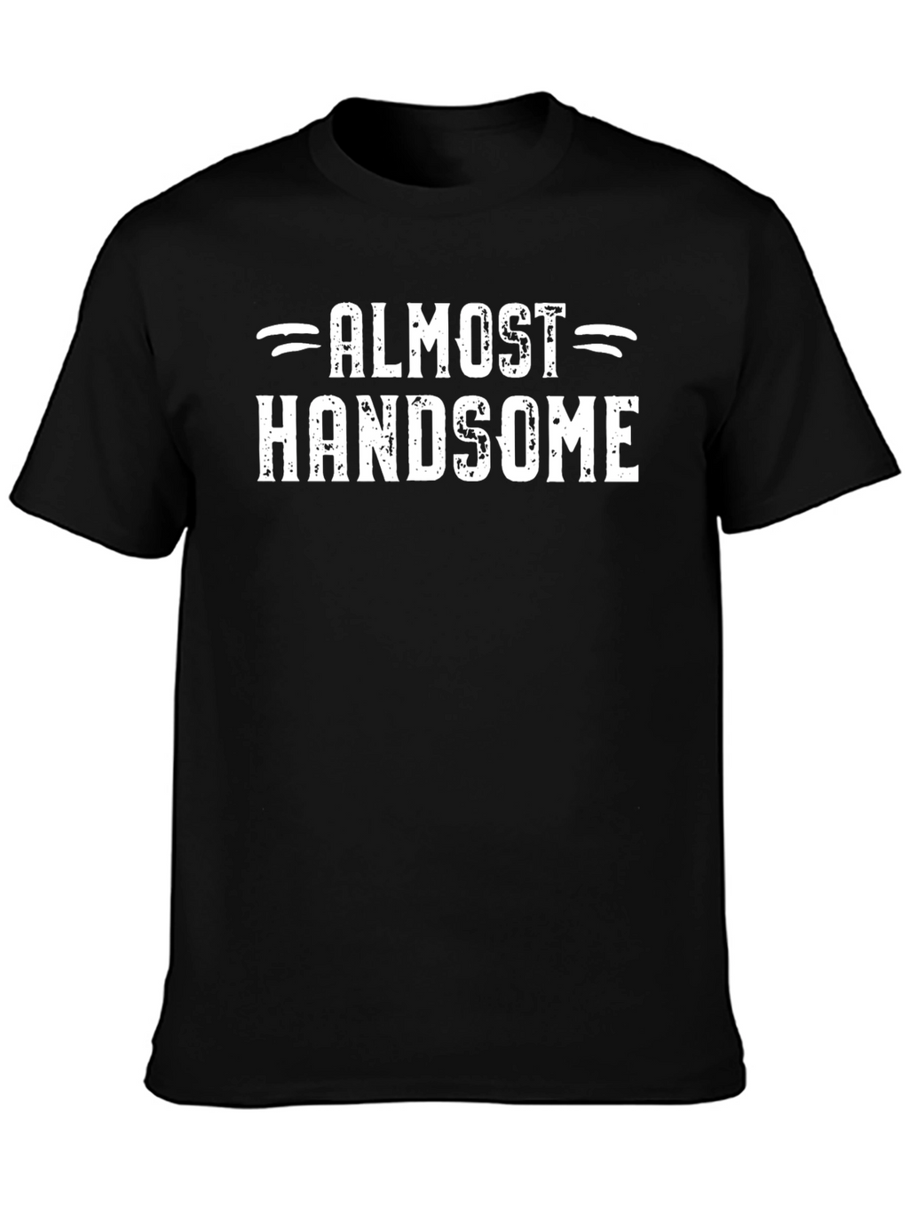Almost Handsome Mens Black Graphic Tee