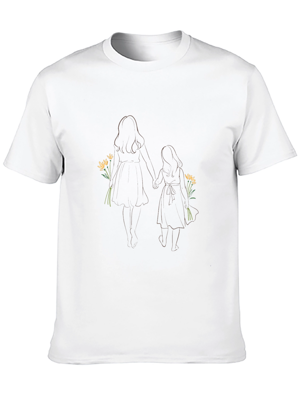 Mother Daughter Floral T-Shirt - Black