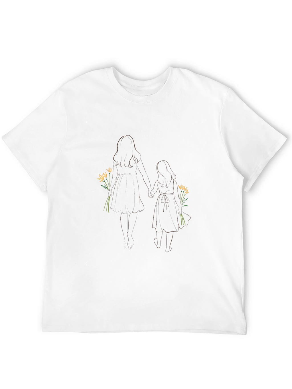 Mother Daughter Floral T-Shirt - Black