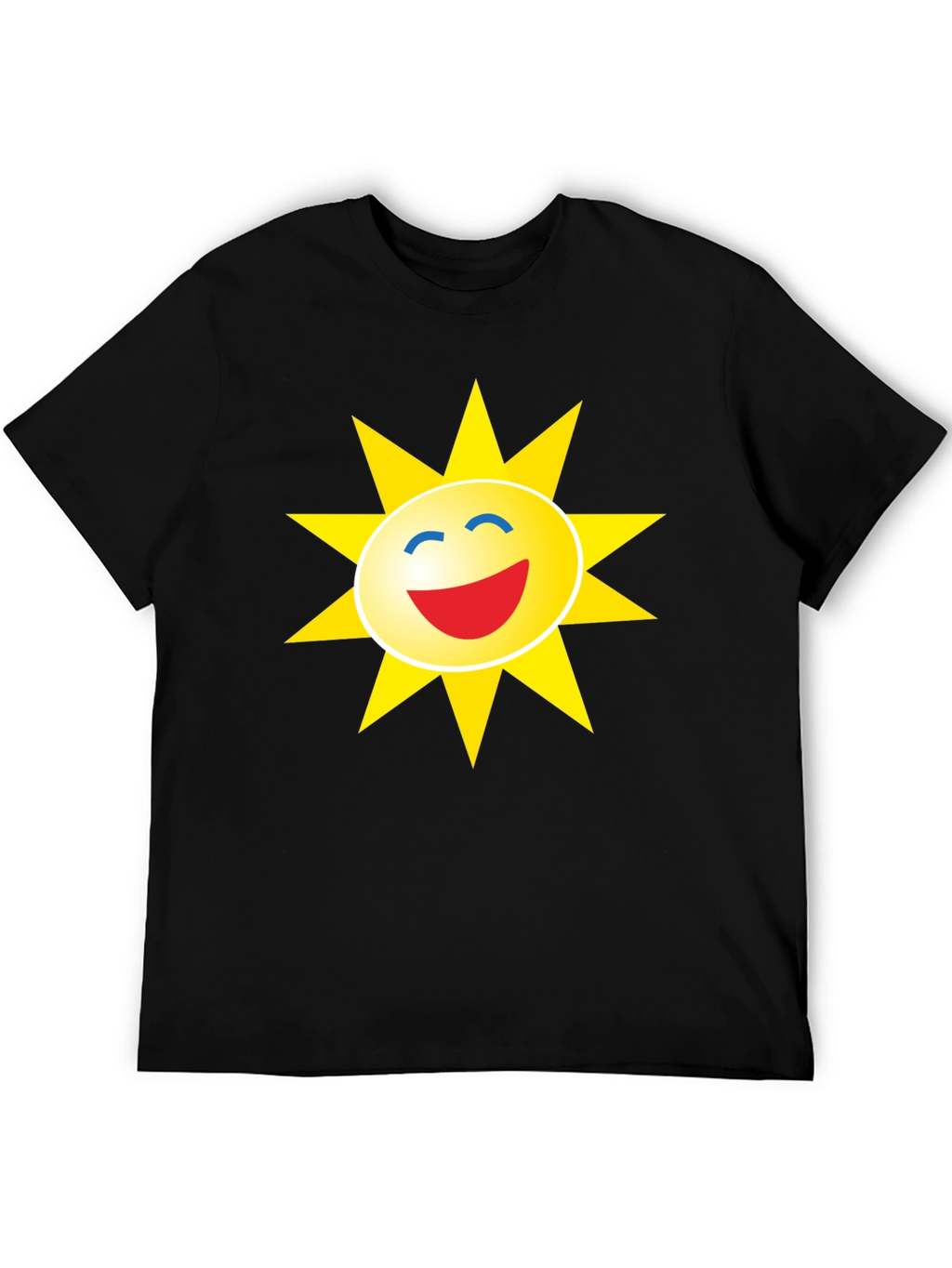 Smiley Sun Graphic Black T-Shirt