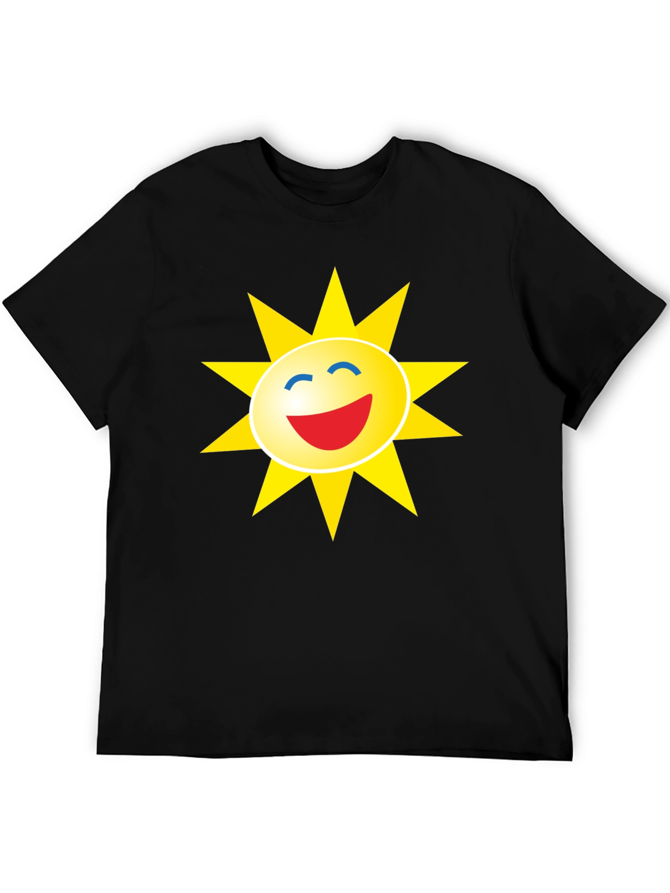 Smiley Sun Graphic Black T-Shirt
