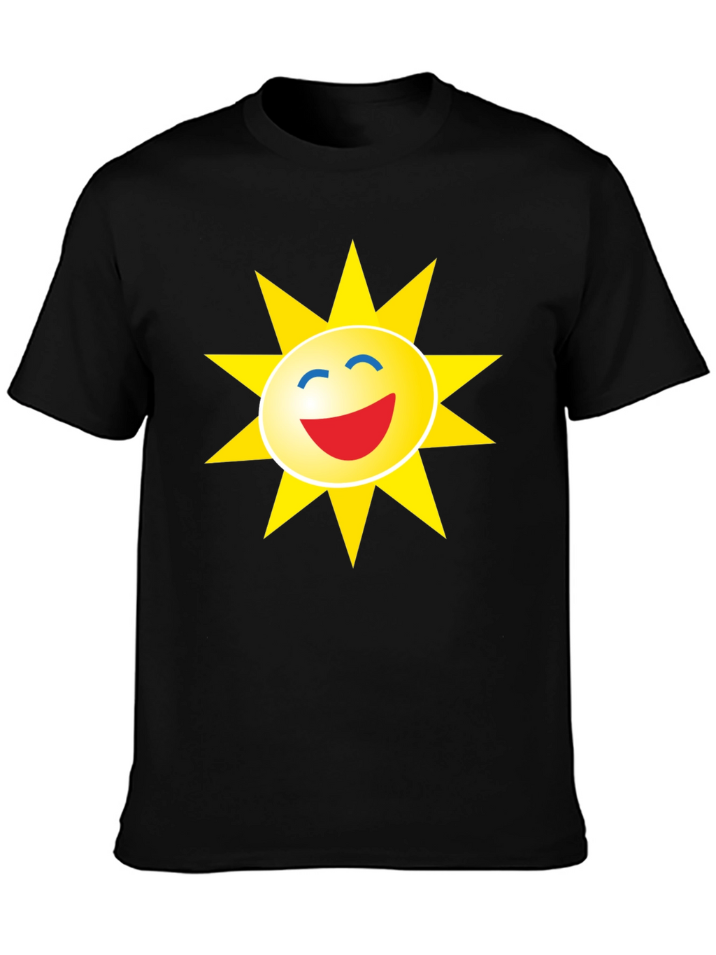 Smiley Sun Graphic Black T-Shirt