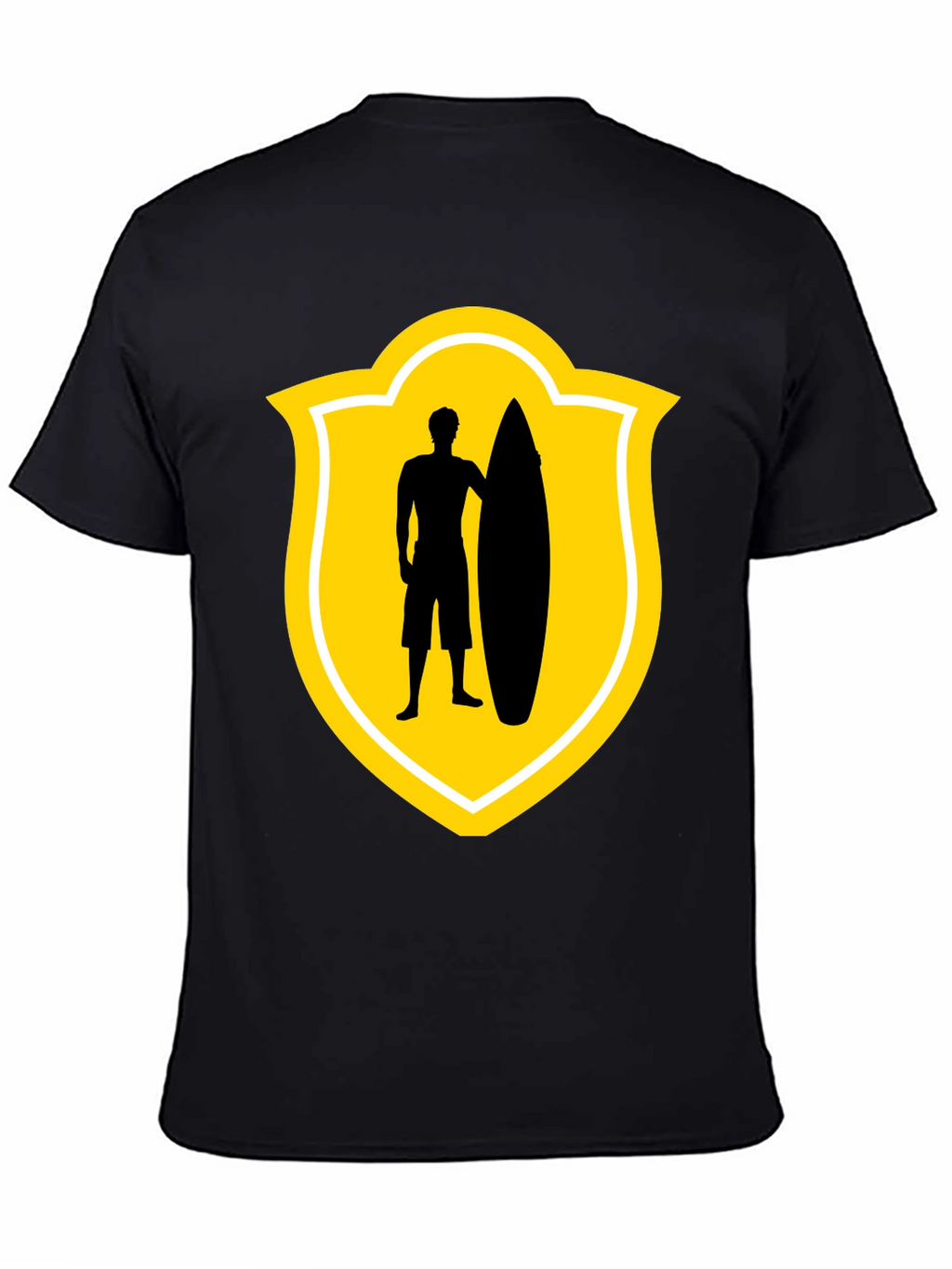 Surfer Silhouette Tee - Black Graphic T-Shirt