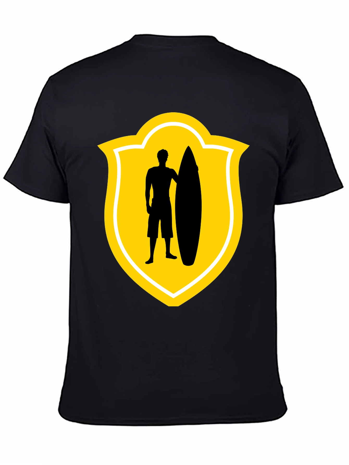 Surfer Silhouette Tee - Black Graphic T-Shirt