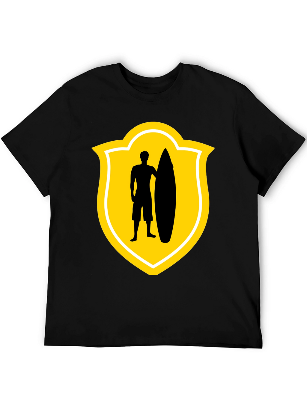 Surfer Silhouette Tee - Black Graphic T-Shirt