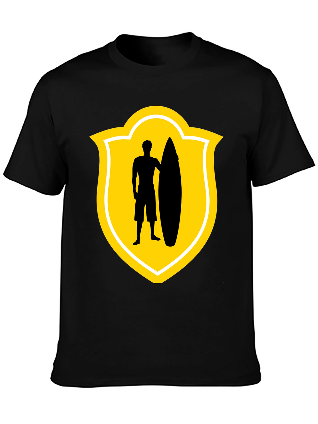 Surfer Silhouette Tee - Black Graphic T-Shirt