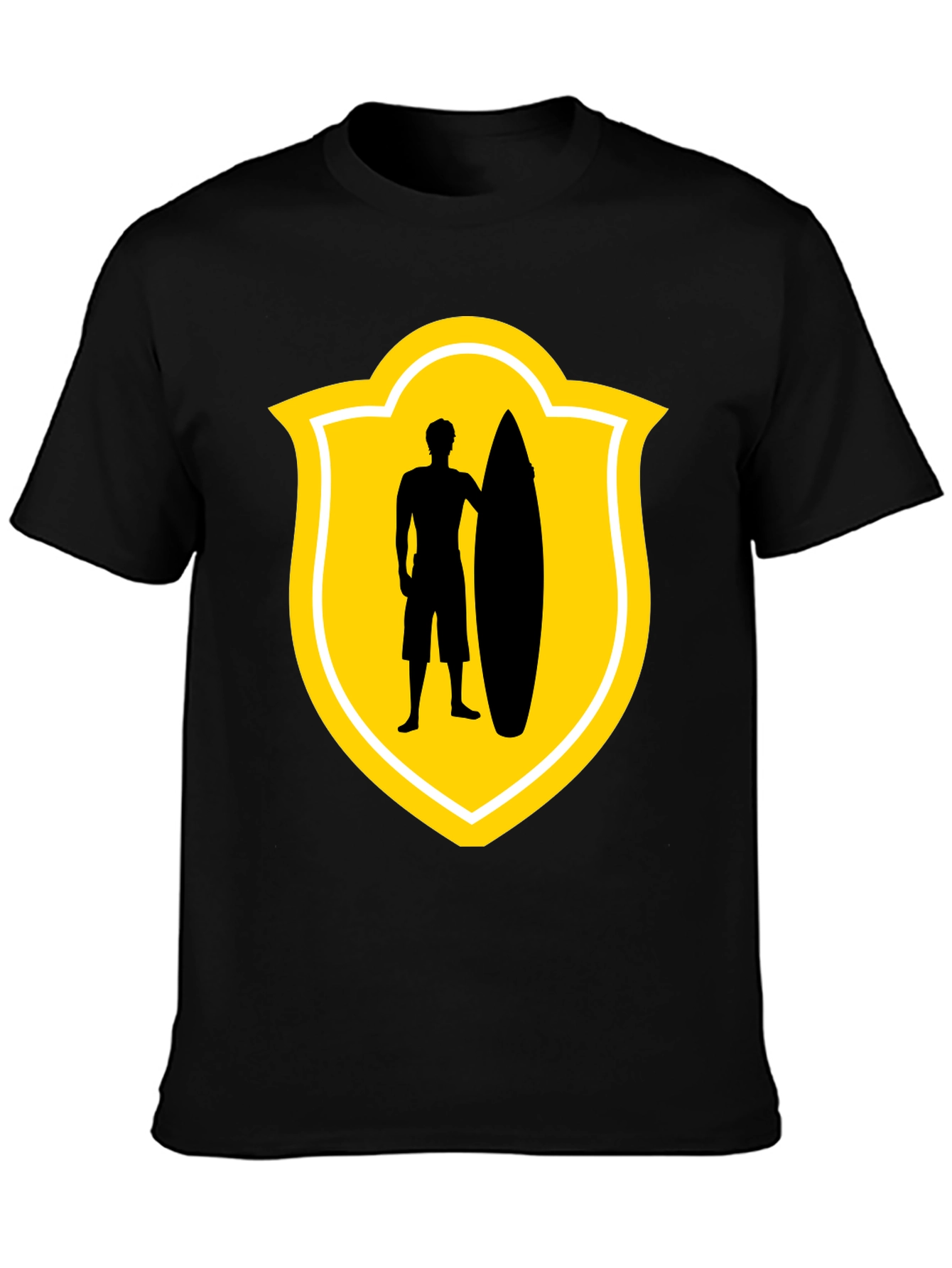 Surfer Silhouette Tee - Black Graphic T-Shirt