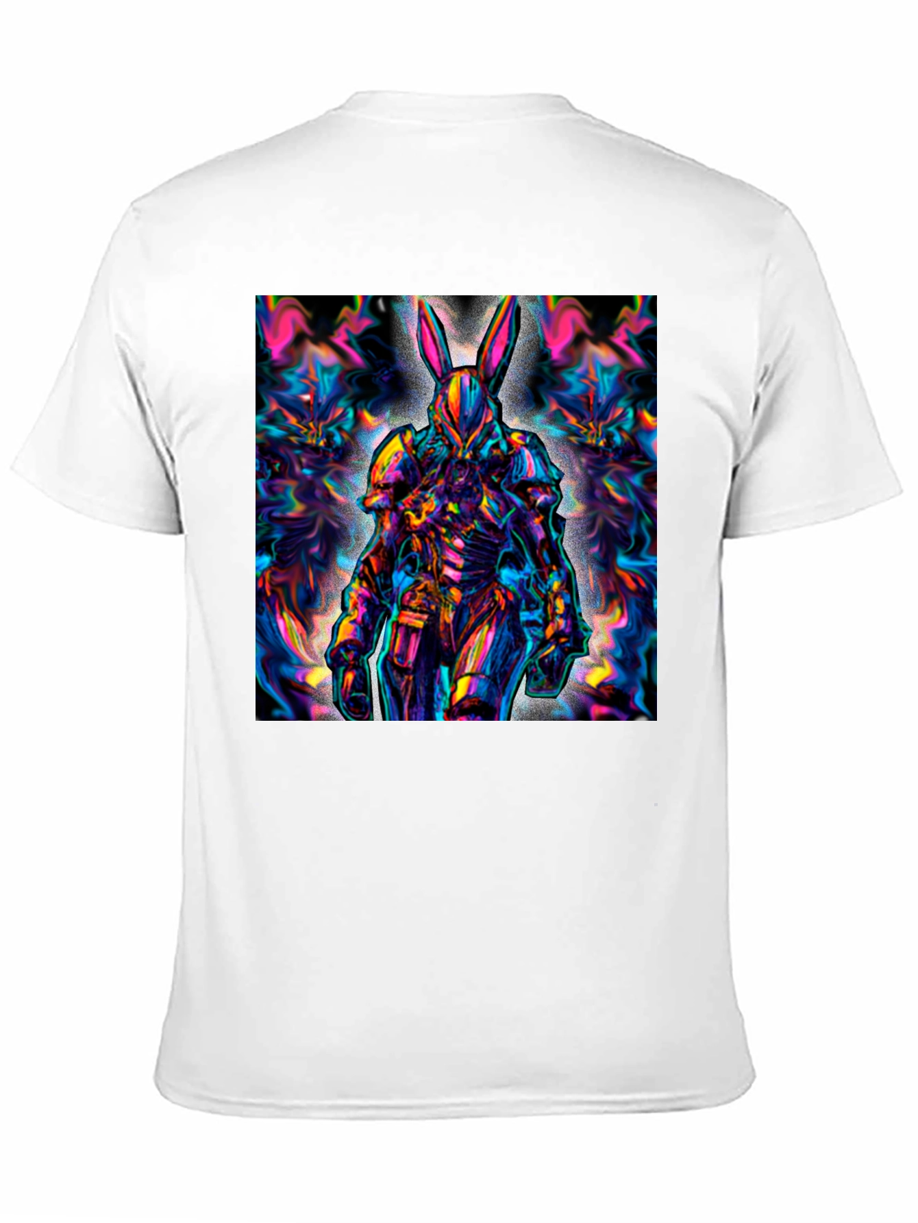 Psychedelic Rabbit Warrior Black T-Shirt
