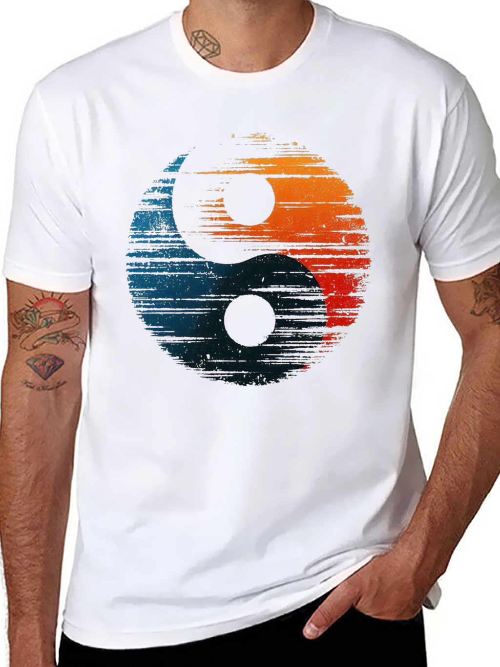 Yin Yang Graphic Tee - Distressed Design