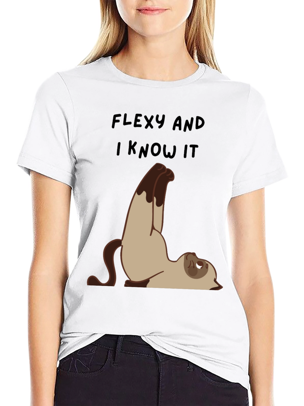 Flexy Cat Yoga T-Shirt - Funny Graphic Tee