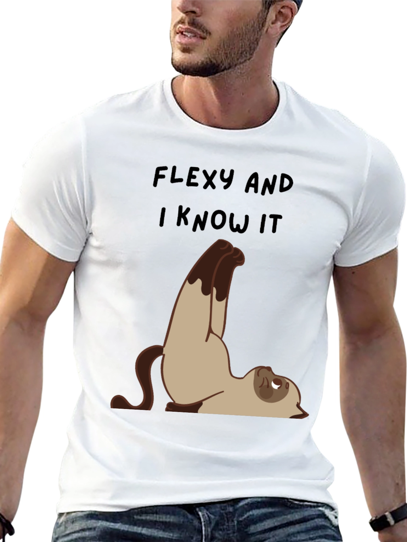 Flexy Cat Yoga T-Shirt - Funny Graphic Tee