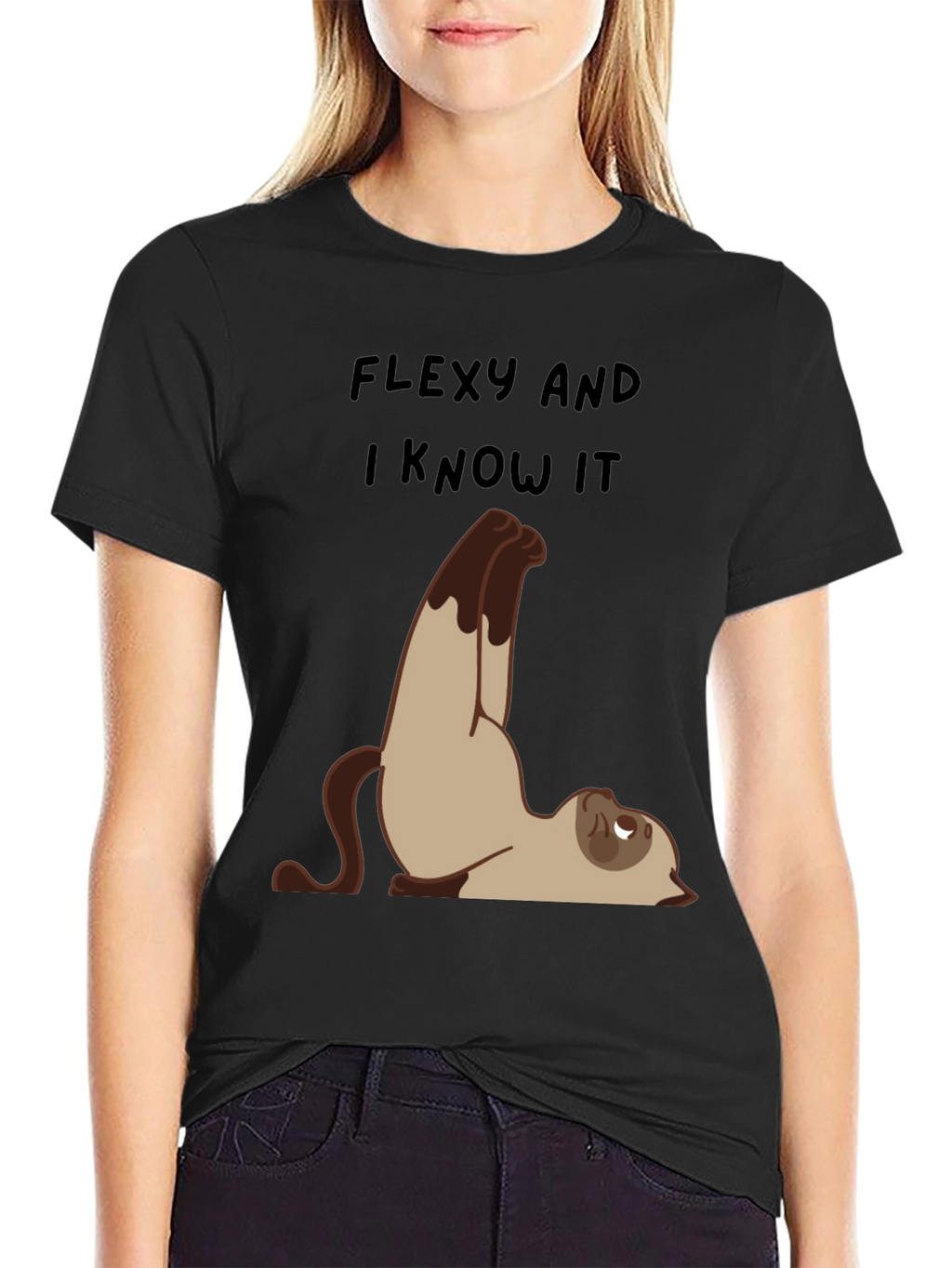 Flexy Cat Yoga T-Shirt - Funny Graphic Tee
