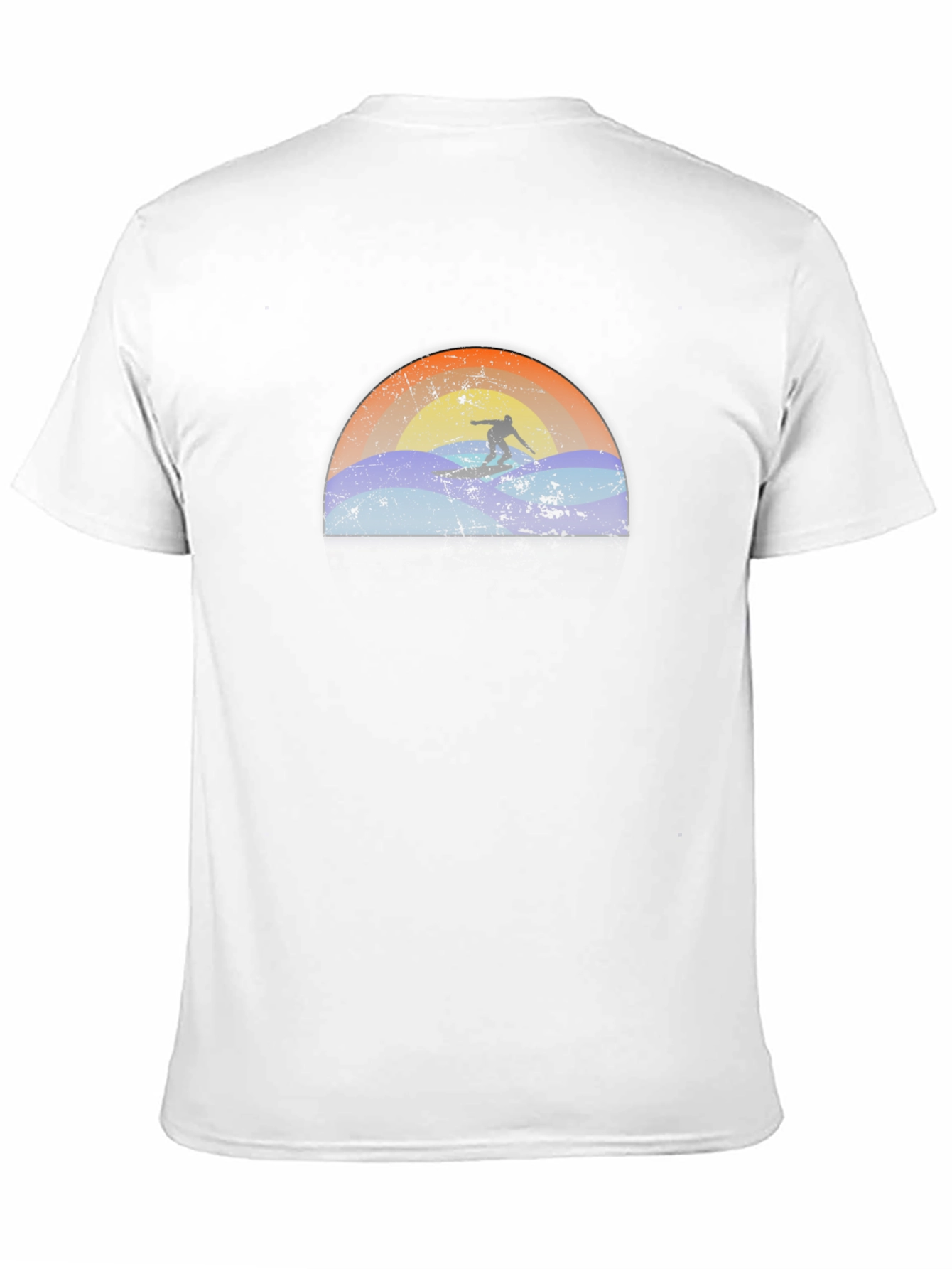 Surfing Sunset Graphic Tee - Black Cotton T-Shirt