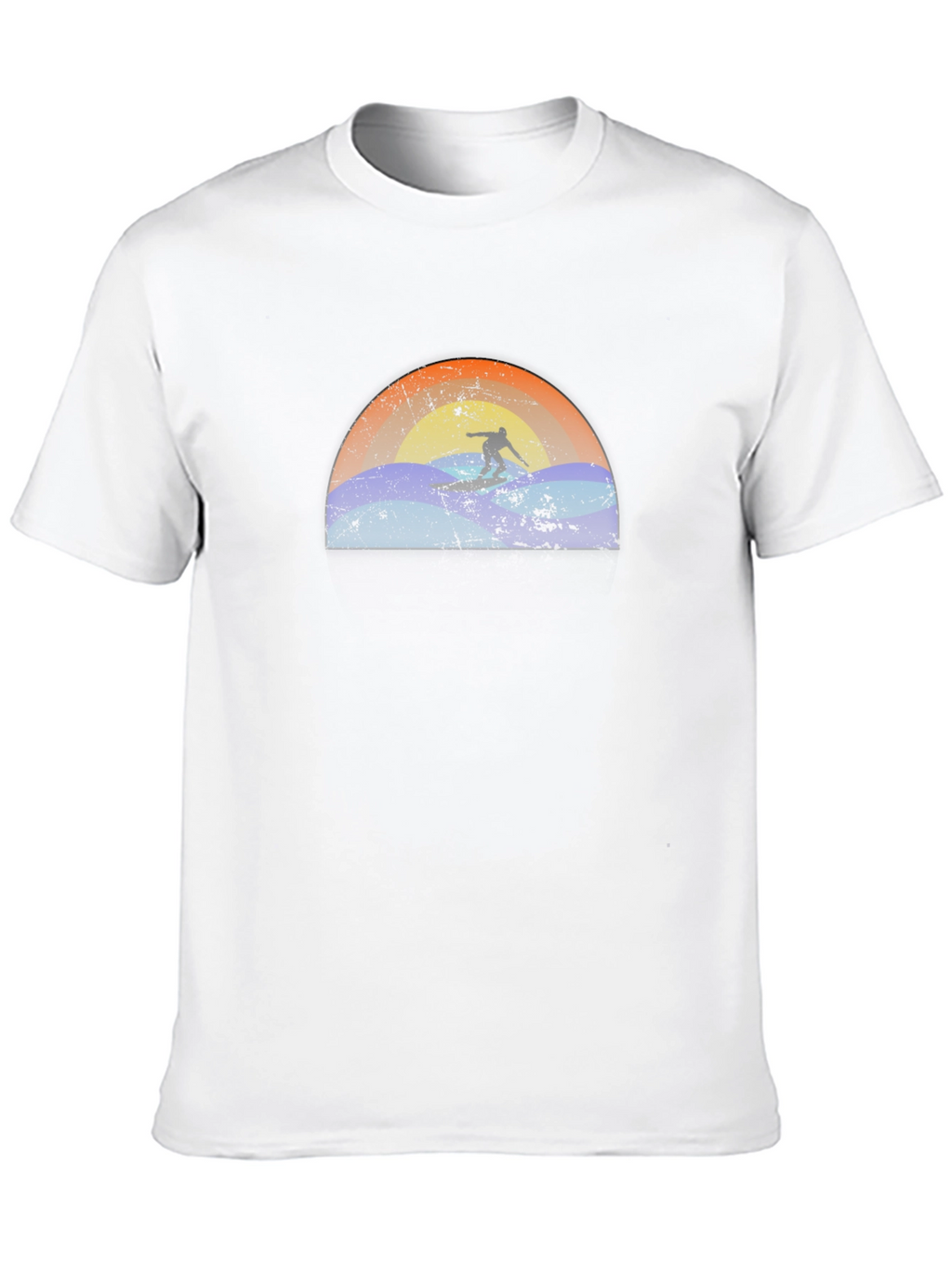 Surfing Sunset Graphic Tee - Black Cotton T-Shirt