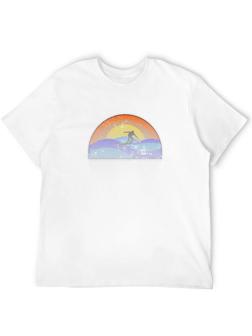Surfing Sunset Graphic Tee - Black Cotton T-Shirt