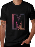 M Graphic Tee - Cosmic Letter Print