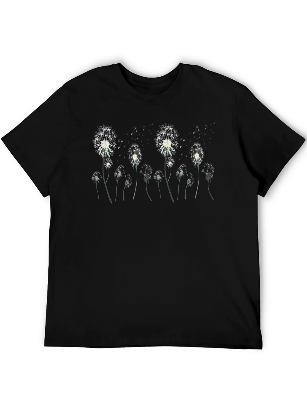 Dandelion Print Black T-Shirt
