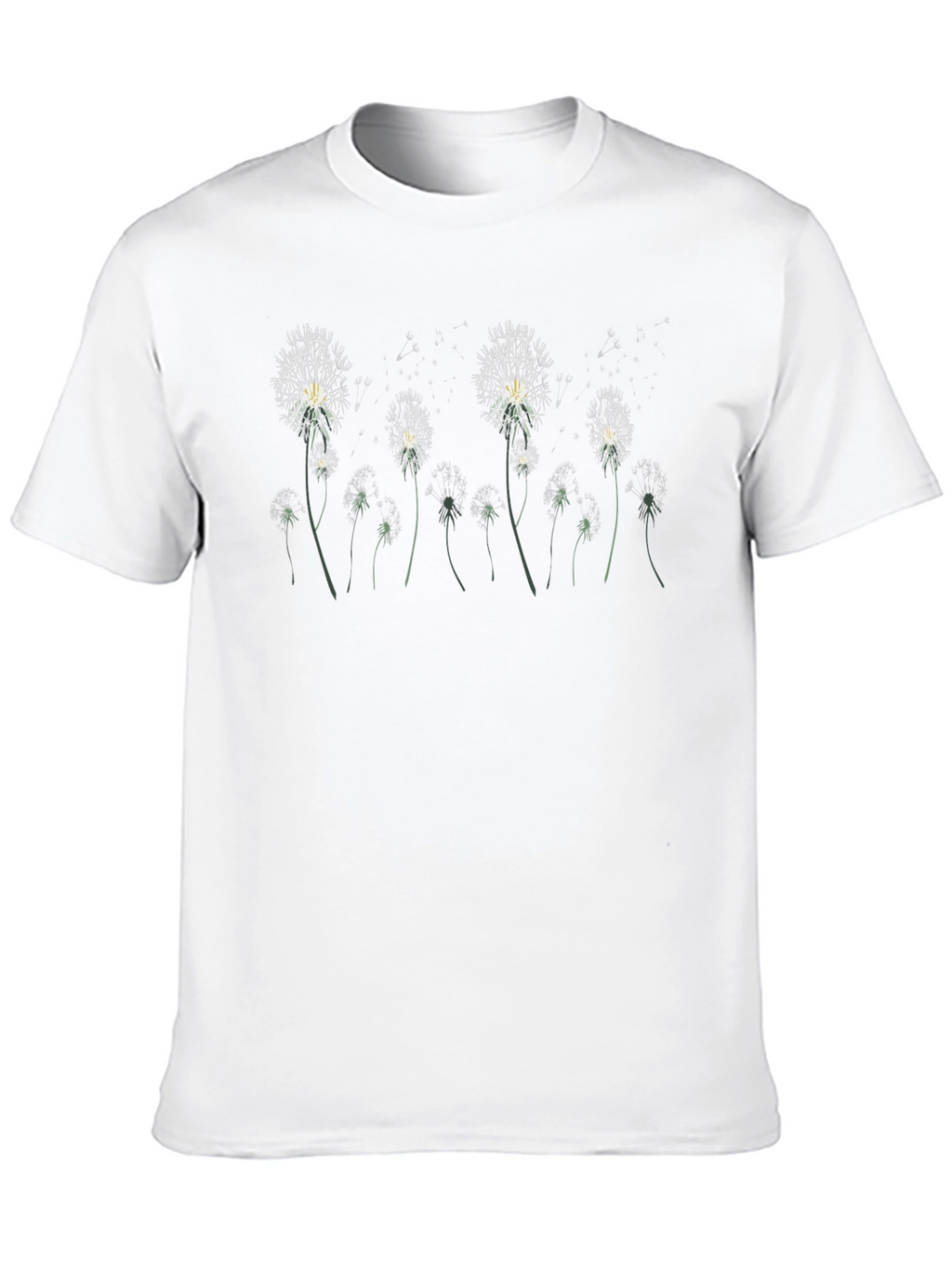 Dandelion Print Black T-Shirt