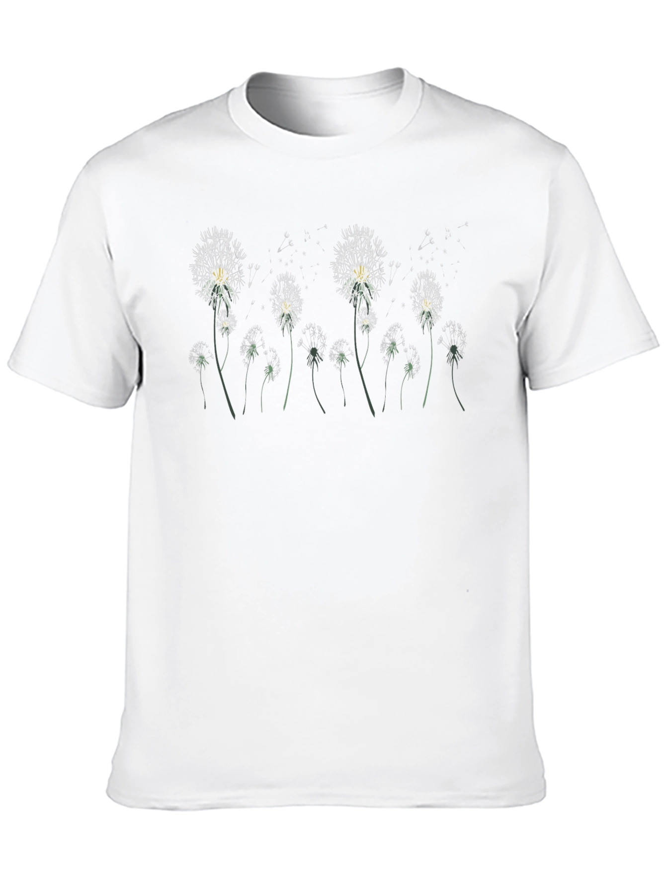 Dandelion Print Black T-Shirt
