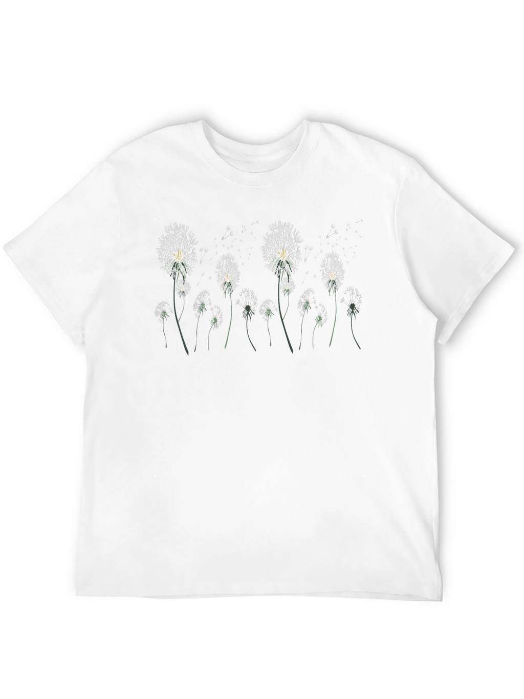 Dandelion Print Black T-Shirt