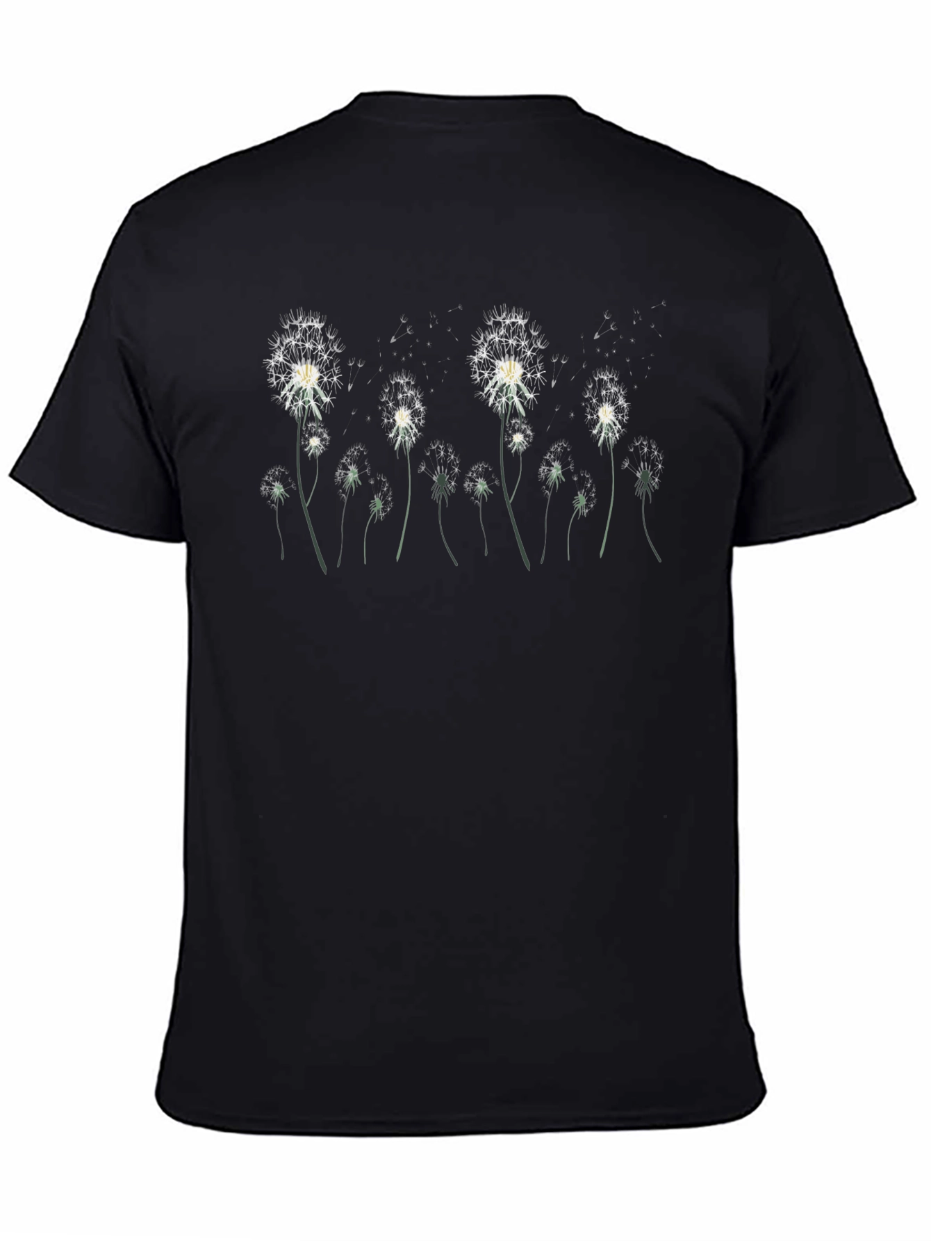 Dandelion Print Black T-Shirt