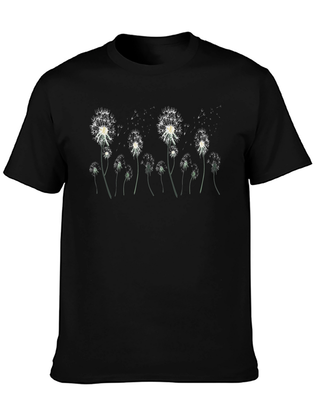 Dandelion Print Black T-Shirt