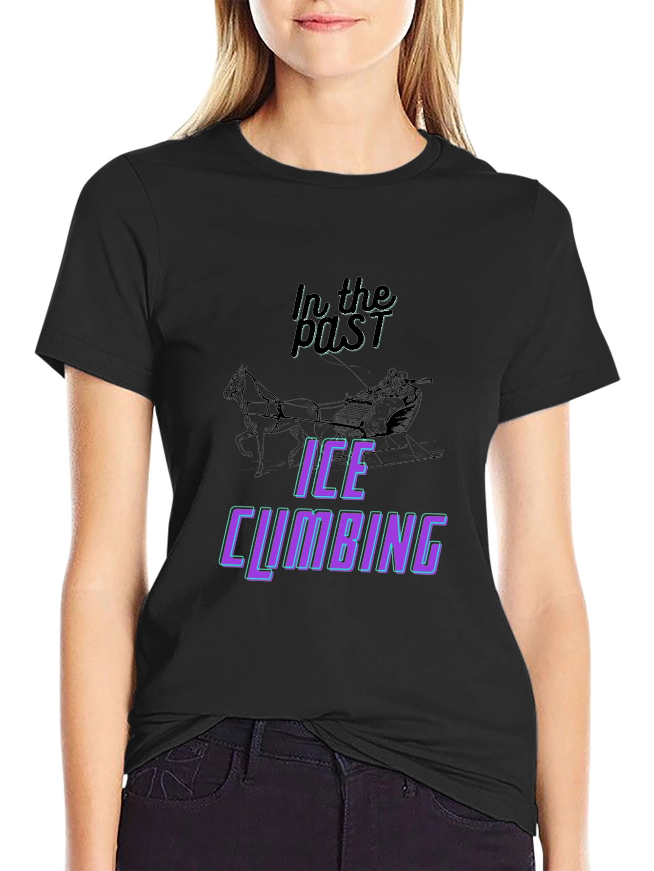 Vintage Ice Climbing Graphic Tee - Black