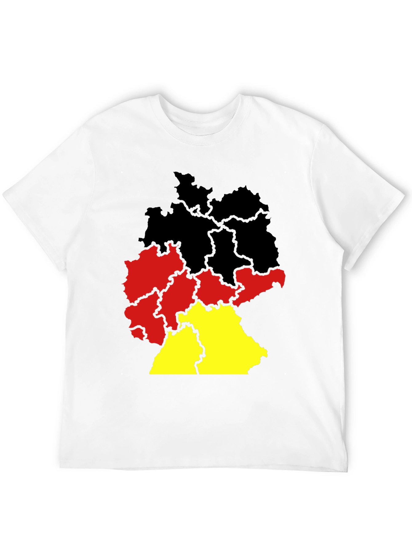 Germany Map T-Shirt - Black Tee with German Flag Colors
