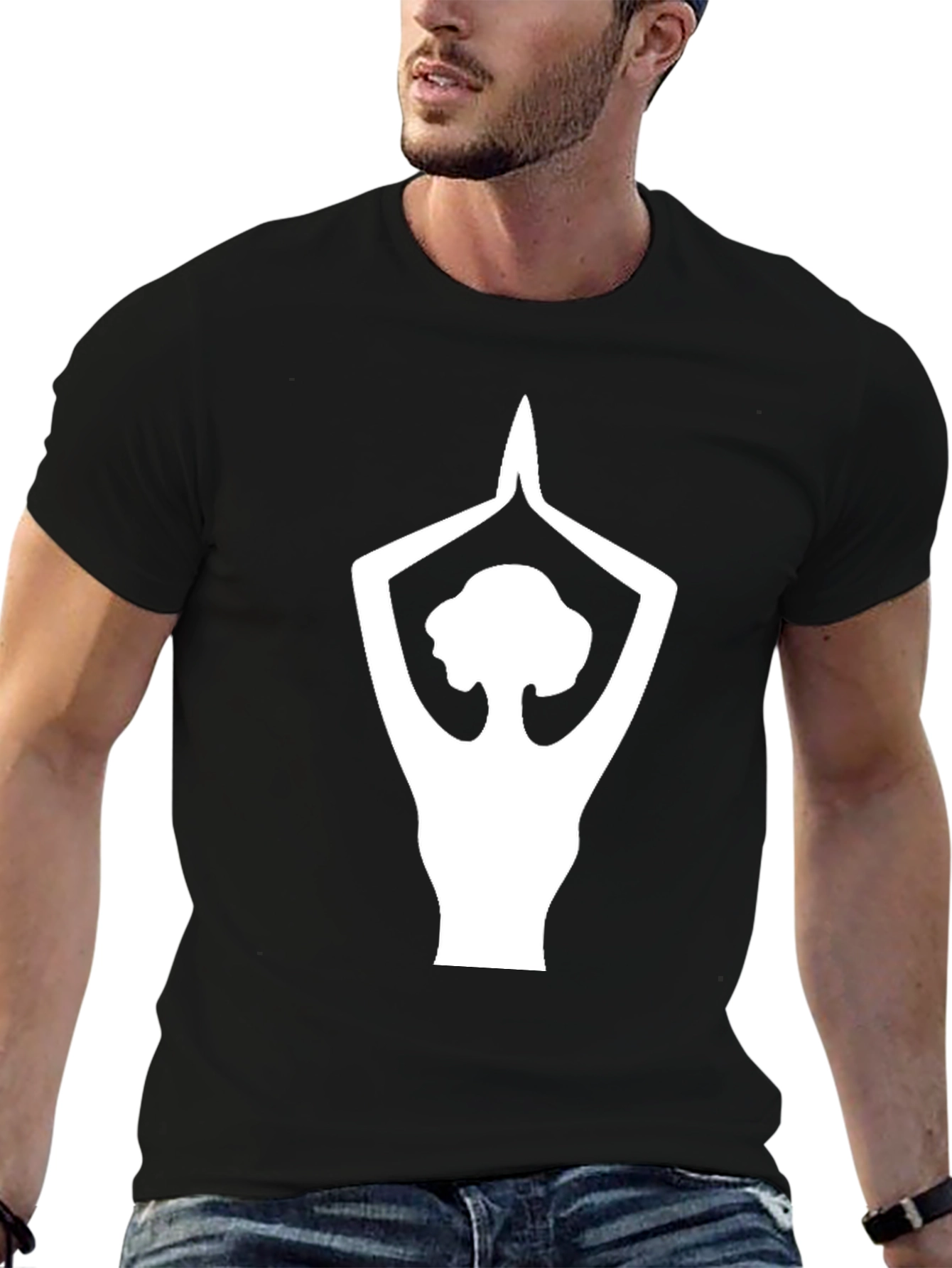 Yoga Pose Graphic Tee - Black