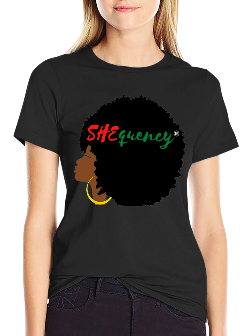 SHEquency Graphic T-Shirt - Afro Hair Style