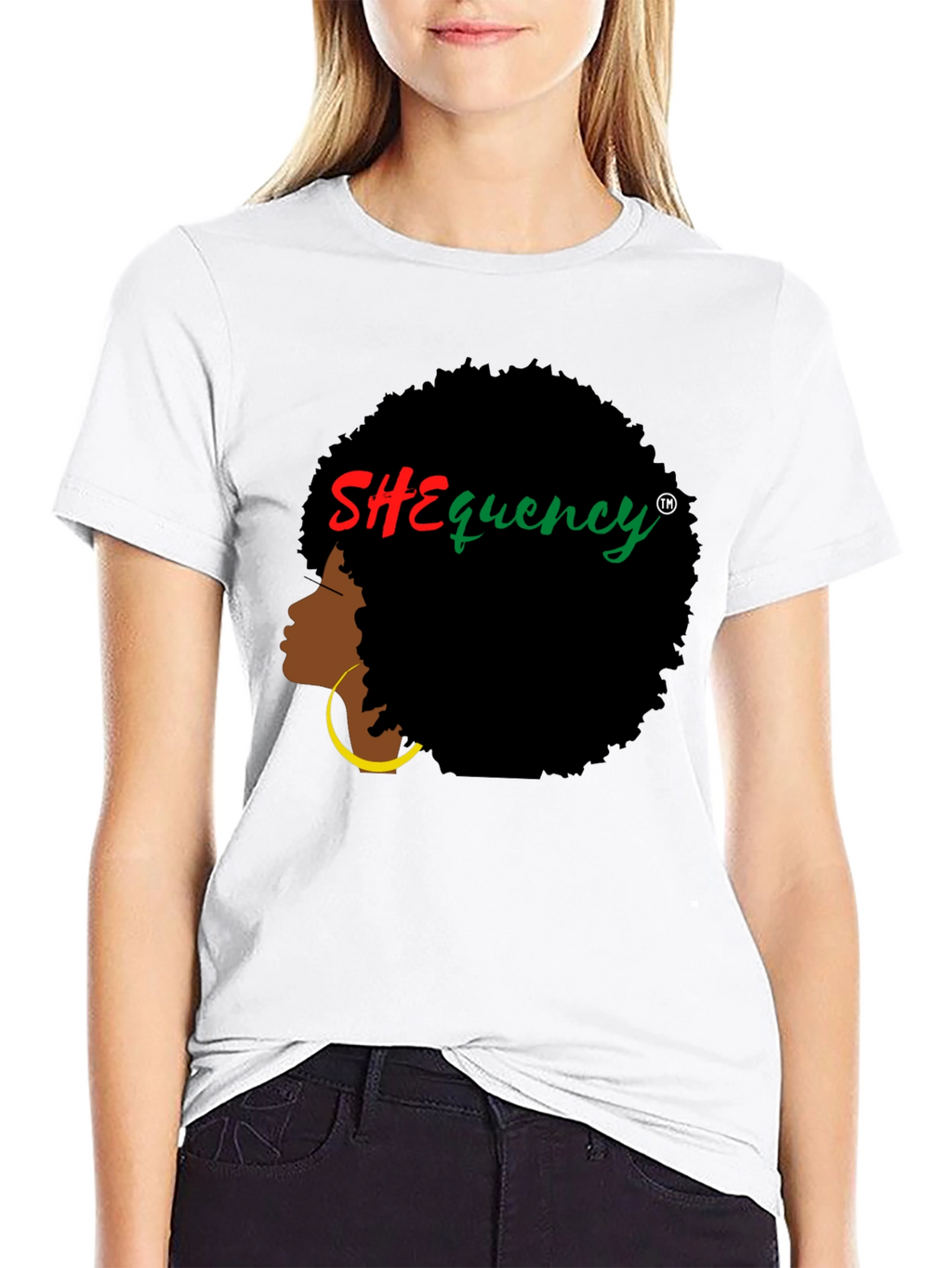 SHEquency Graphic T-Shirt - Afro Hair Style