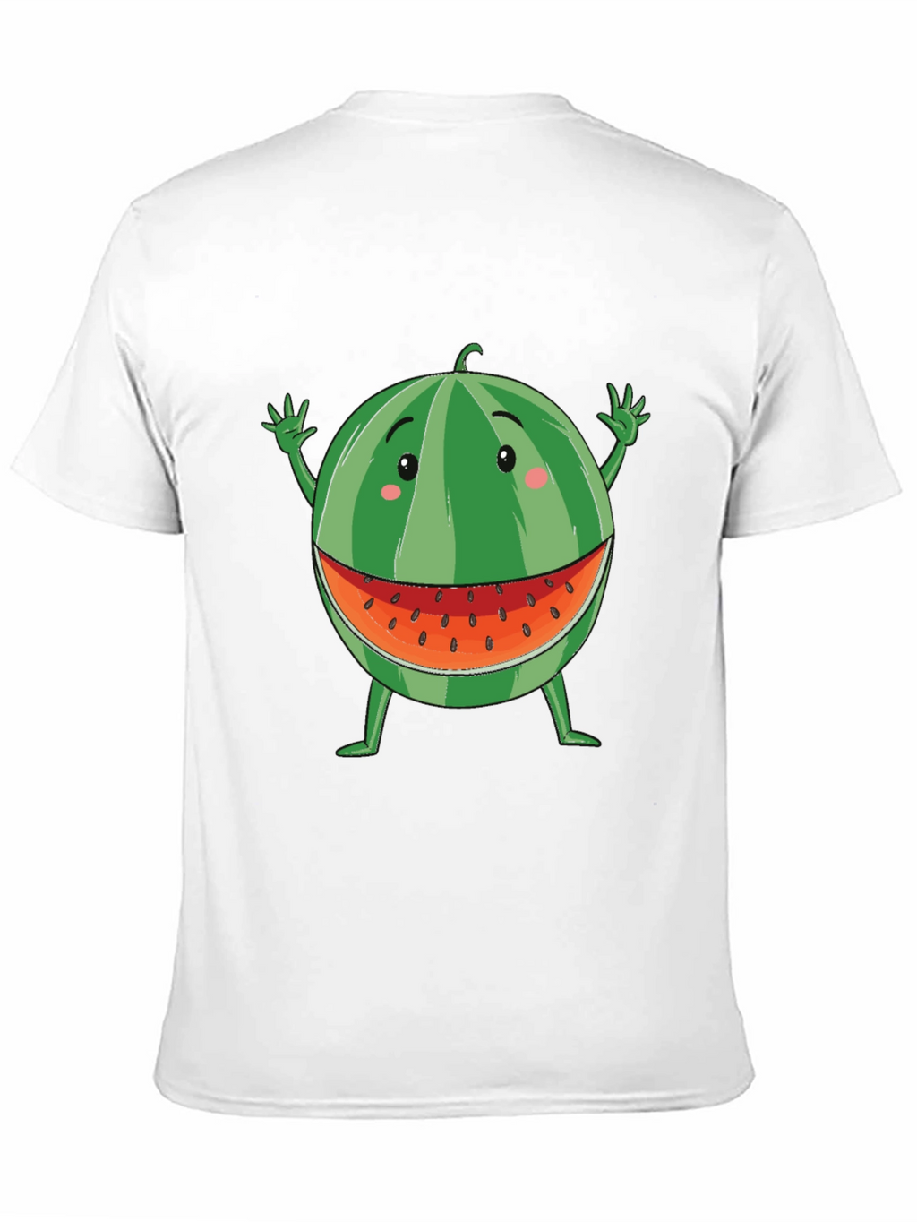 Funny Watermelon Cartoon T-Shirt - Black Cotton Tee