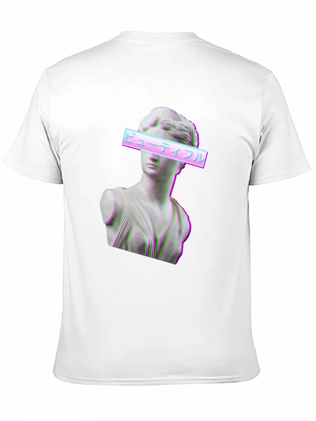 Aesthetic Vaporwave Statue Graphic T-Shirt - Black