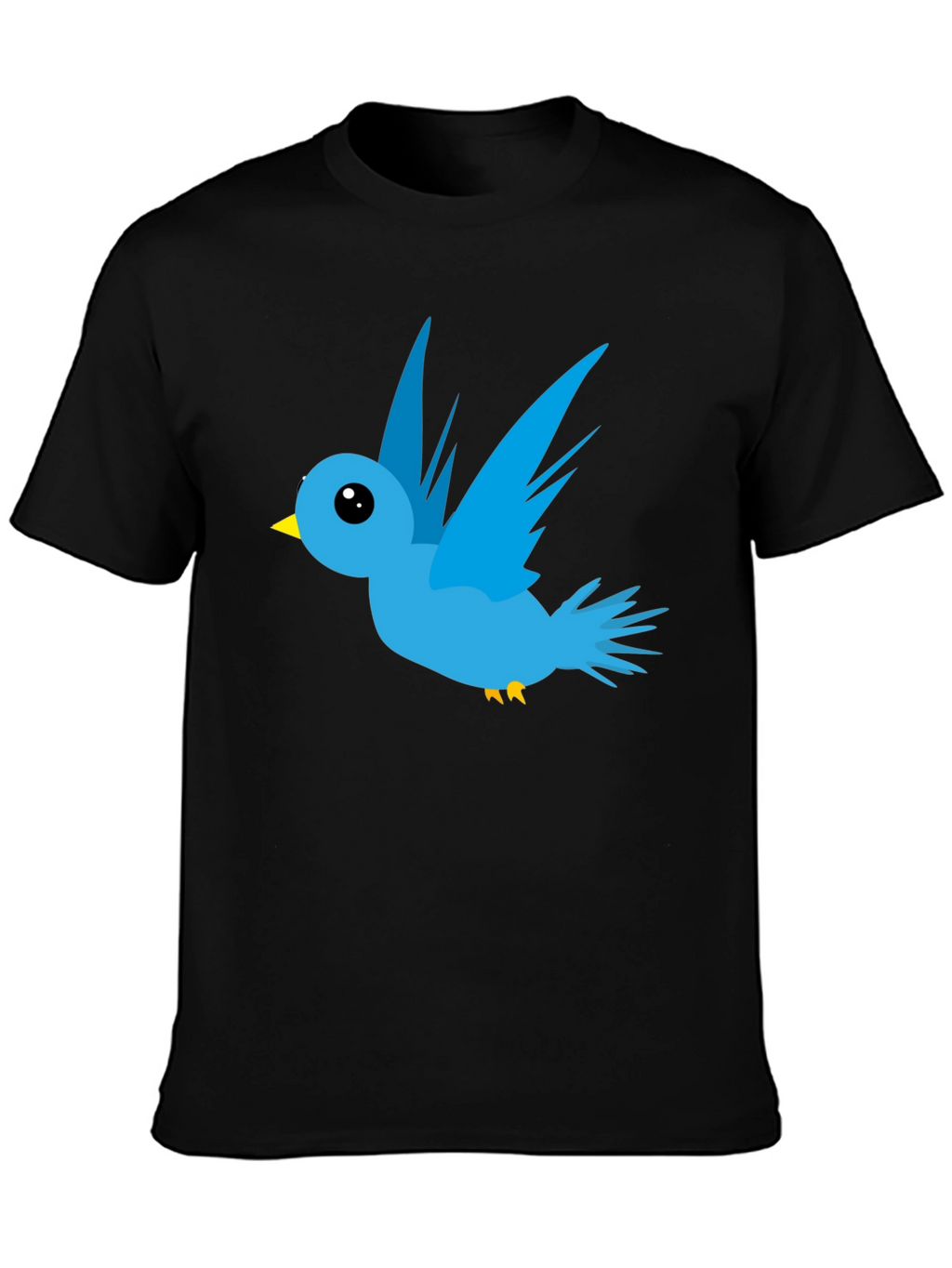 Cartoon Bird Graphic Black T-Shirt