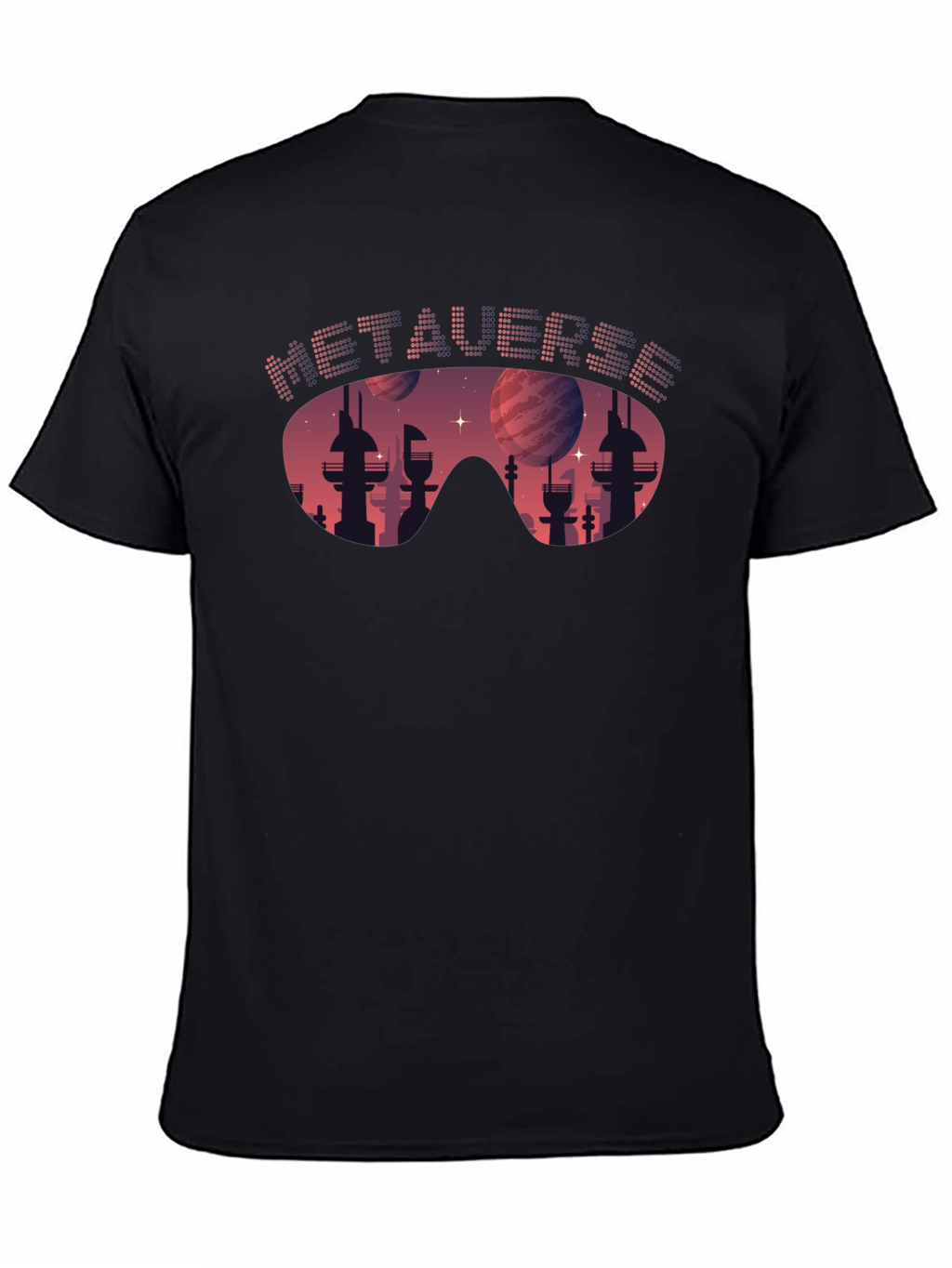 Metaverse Cityscape T-Shirt - Futuristic Design