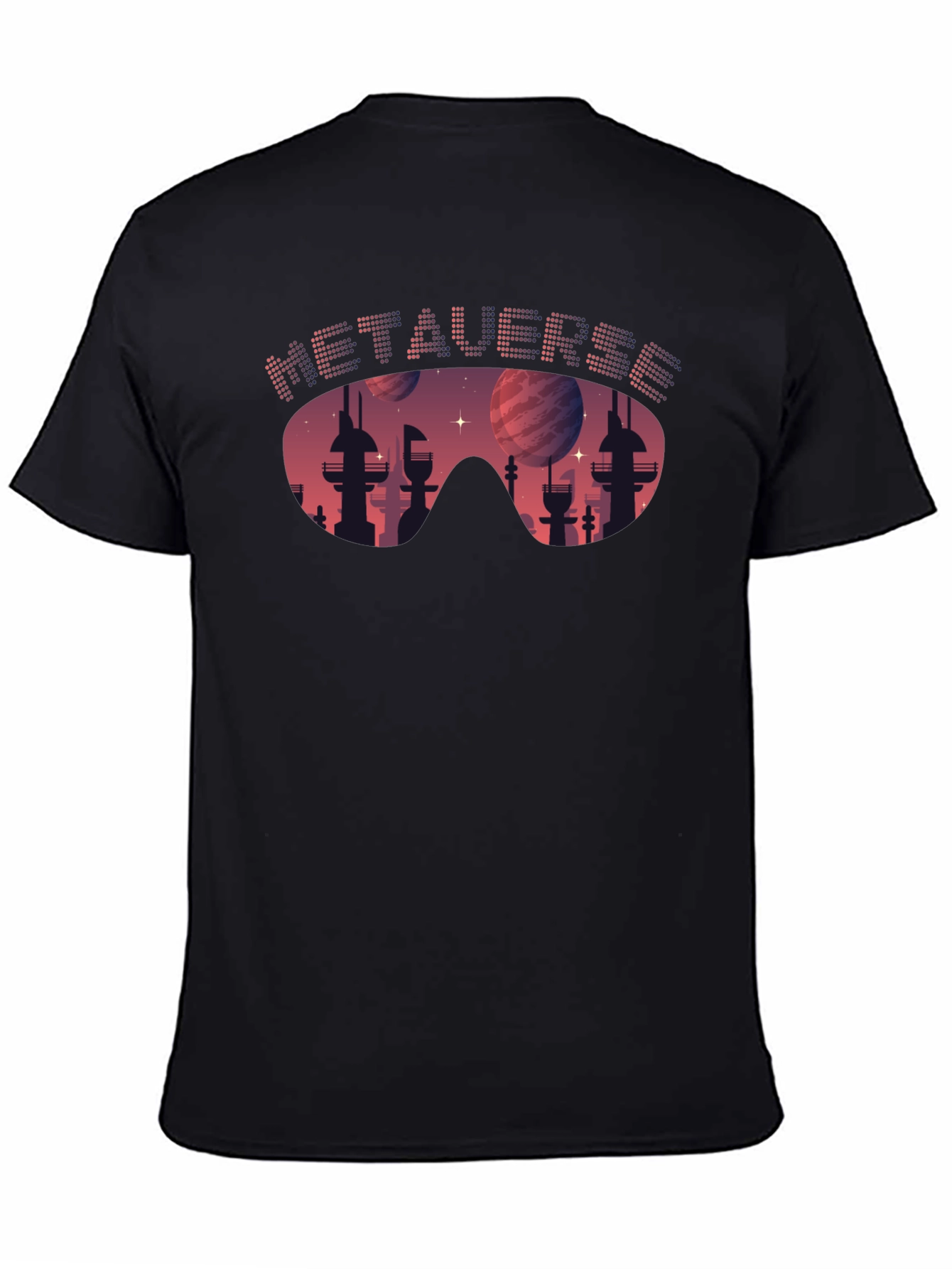 Metaverse Cityscape T-Shirt - Futuristic Design