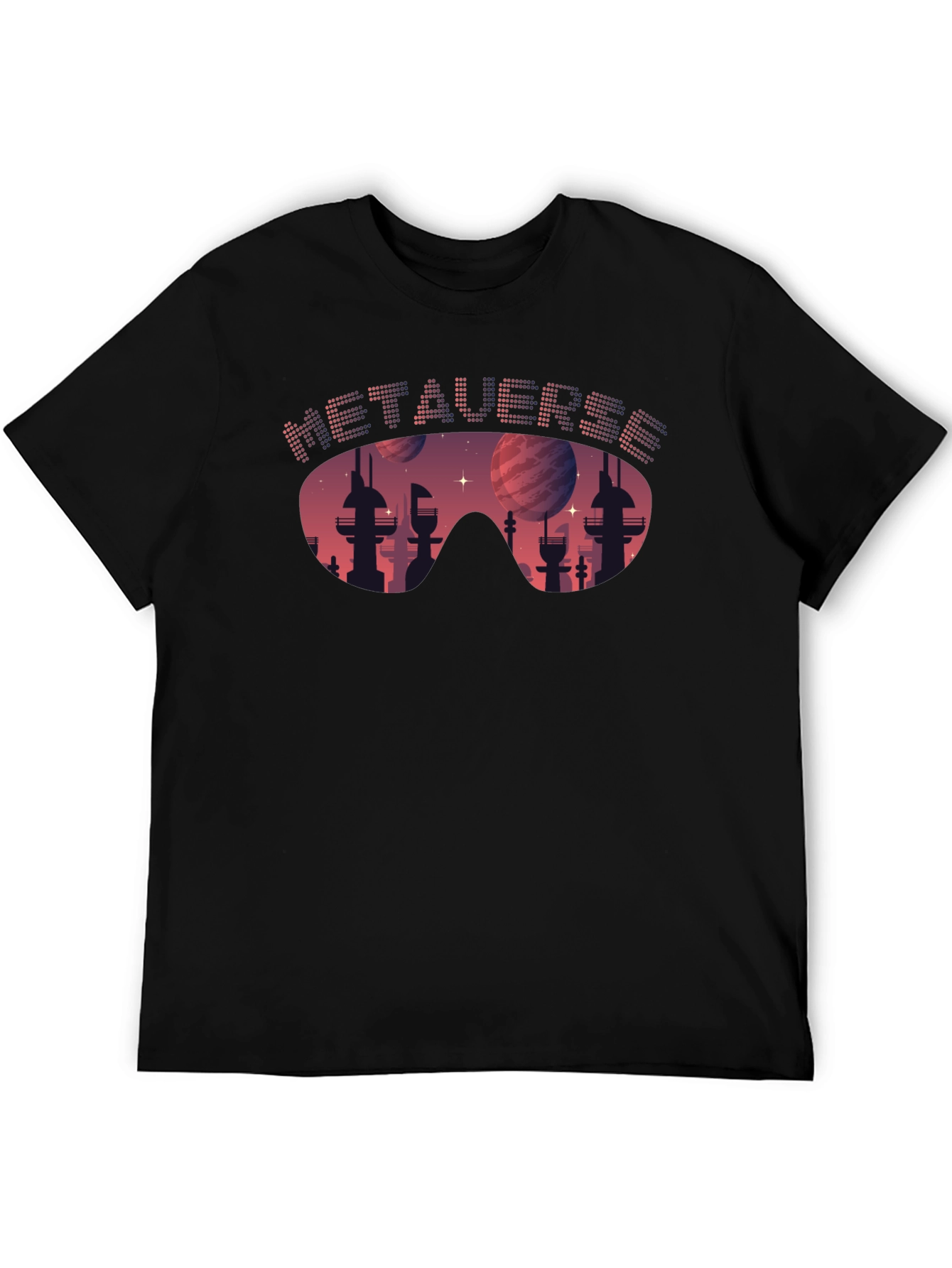 Metaverse Cityscape T-Shirt - Futuristic Design