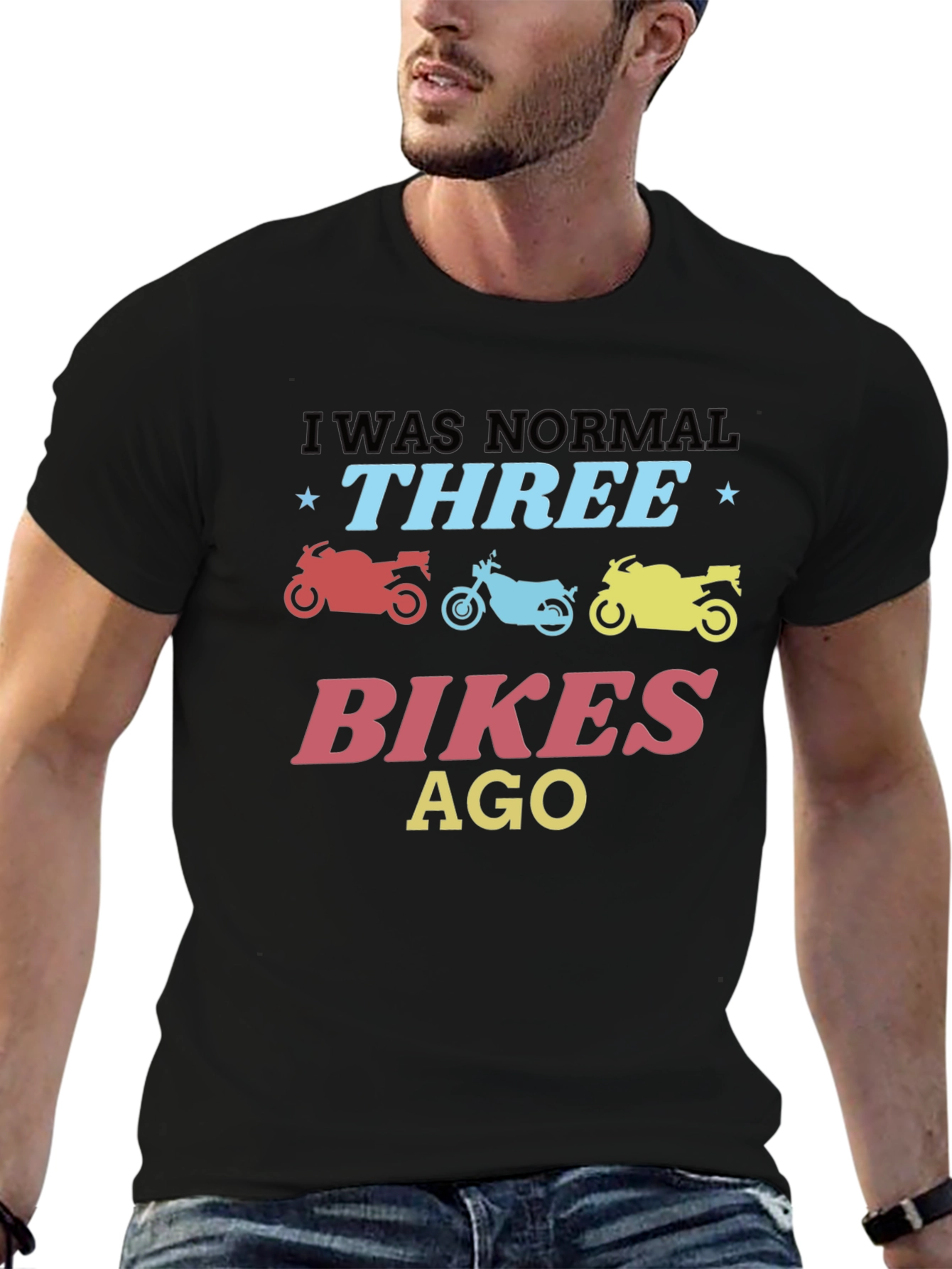 Three Bikes Ago Graphic Tee - Black