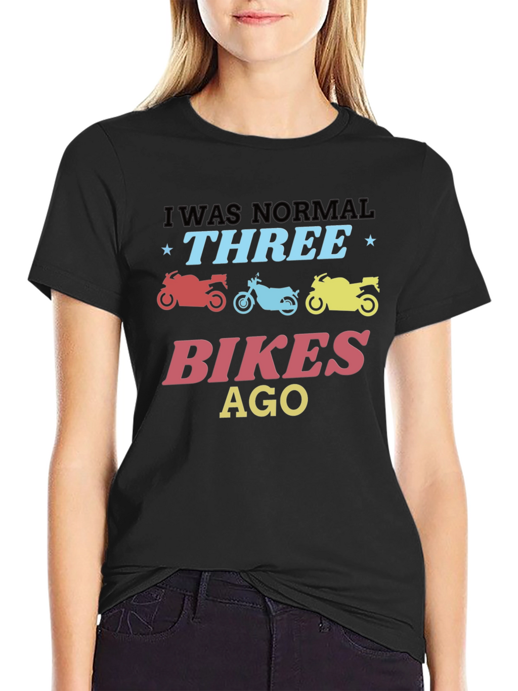 Three Bikes Ago Graphic Tee - Black