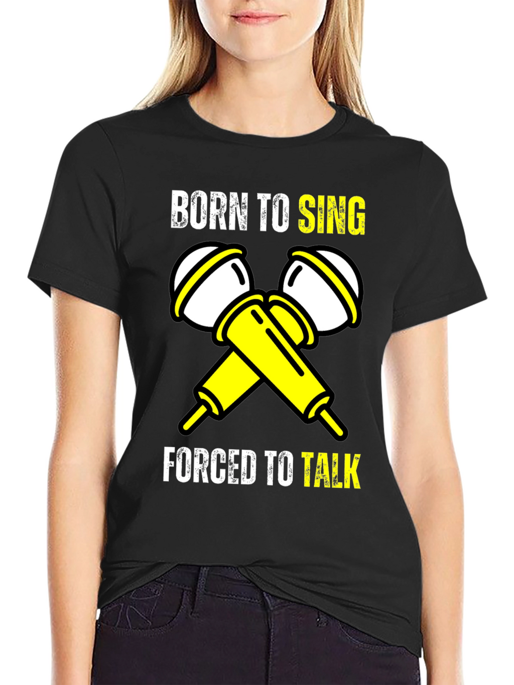Born to Sing Black Graphic T-Shirt