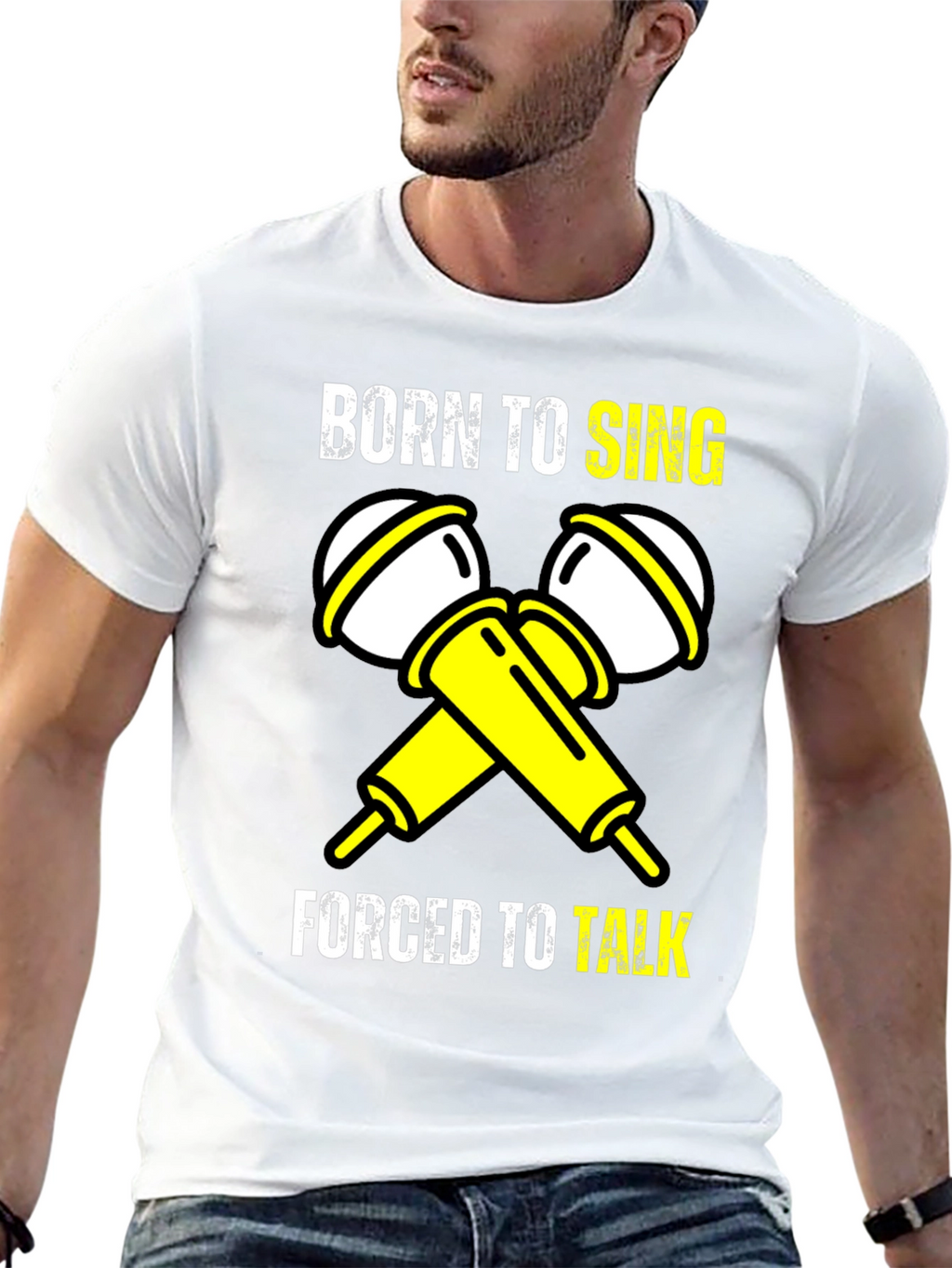 Born to Sing Black Graphic T-Shirt
