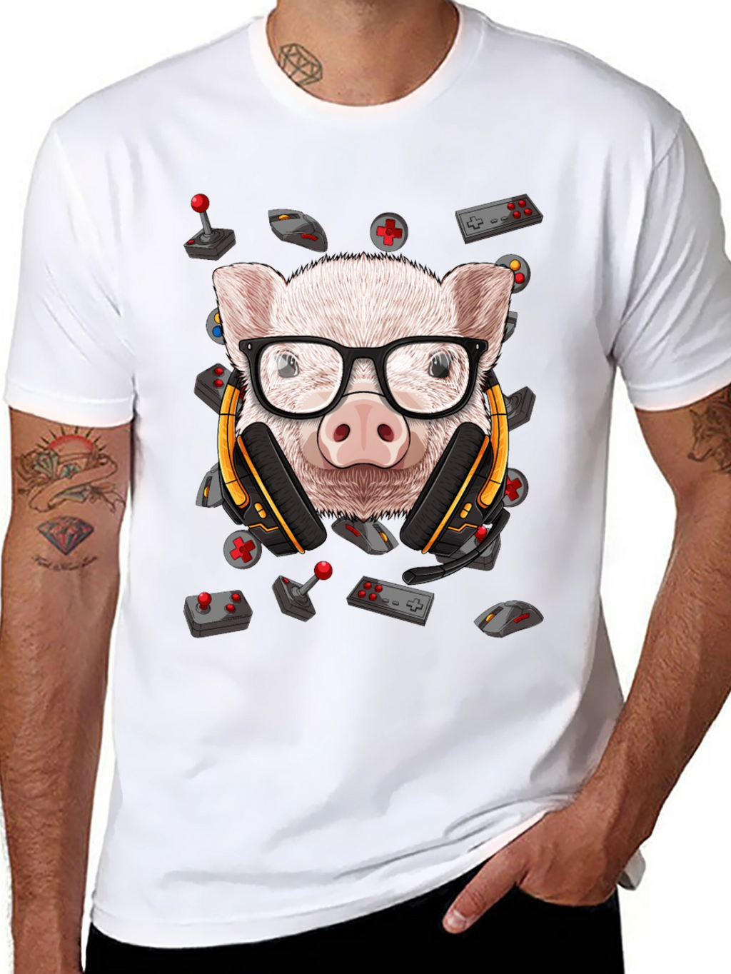 Gamer Pig T-Shirt - Funny Animal Tee