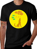 Wolf Howling at Moon Graphic Tee
