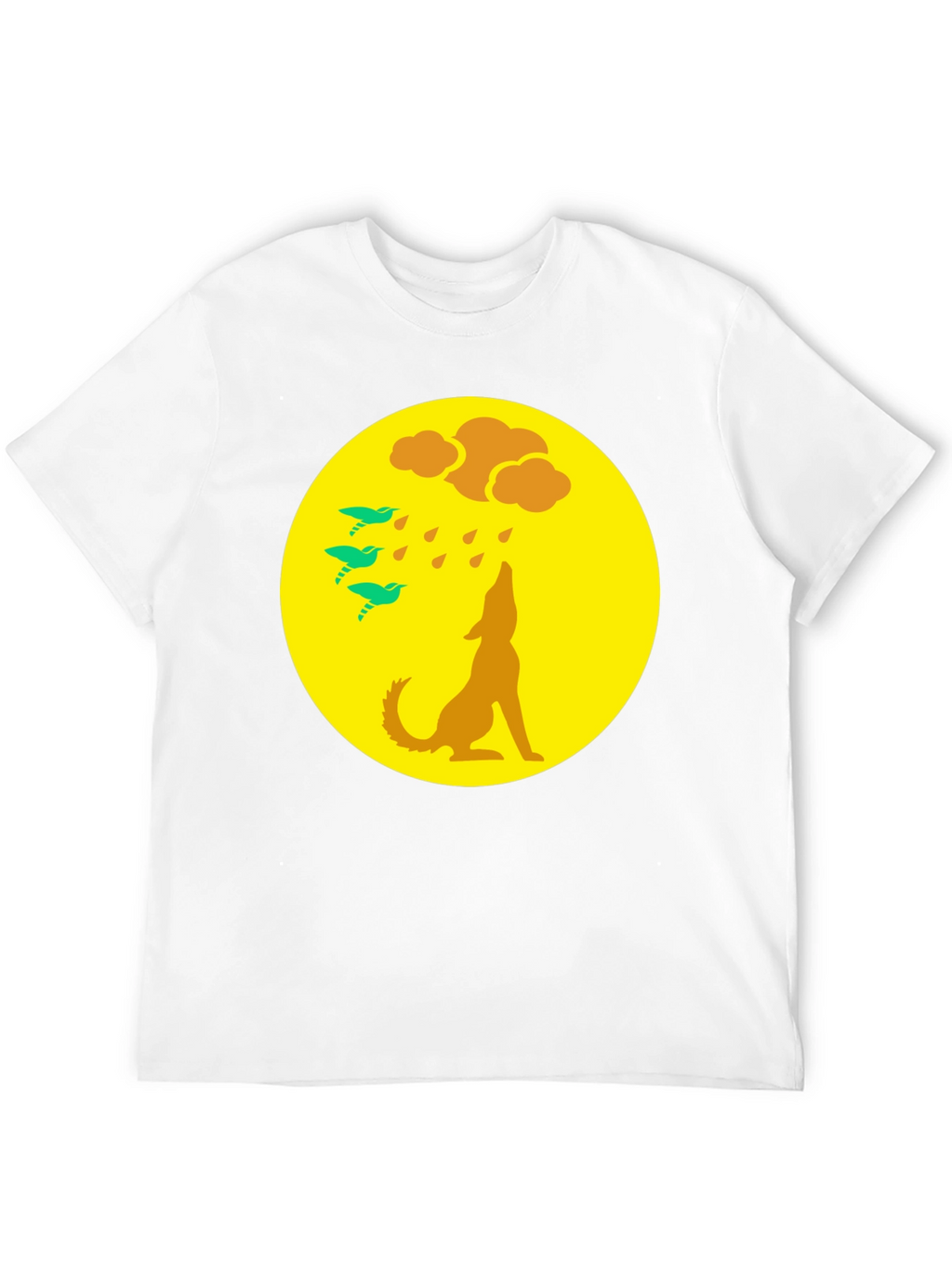Wolf Howling at Moon Graphic Tee